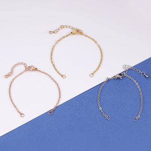 Fnixtar 20Pcs 14+4cm Stainless Steel Chain Bracelet DIY Supplies