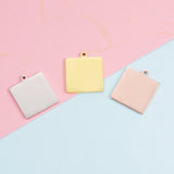 Fnixtar 20Pcs 18mm Blank Square Charms Stainless Steel DIY Jewelry