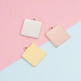 Fnixtar 20Pcs 18mm Blank Square Charms Stainless Steel DIY Jewelry