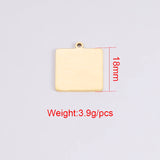 Fnixtar 20Pcs 18mm Blank Square Charms Stainless Steel DIY Jewelry
