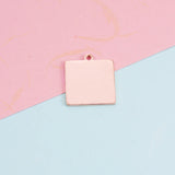 Fnixtar 20Pcs 18mm Blank Square Charms Stainless Steel DIY Jewelry
