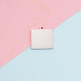 Fnixtar 20Pcs 18mm Blank Square Charms Stainless Steel DIY Jewelry