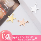 20Pcs Stainless Steel Star Charms for DIY Necklace Keychain Jewelry