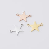 20Pcs Stainless Steel Star Charms for DIY Necklace Keychain Jewelry