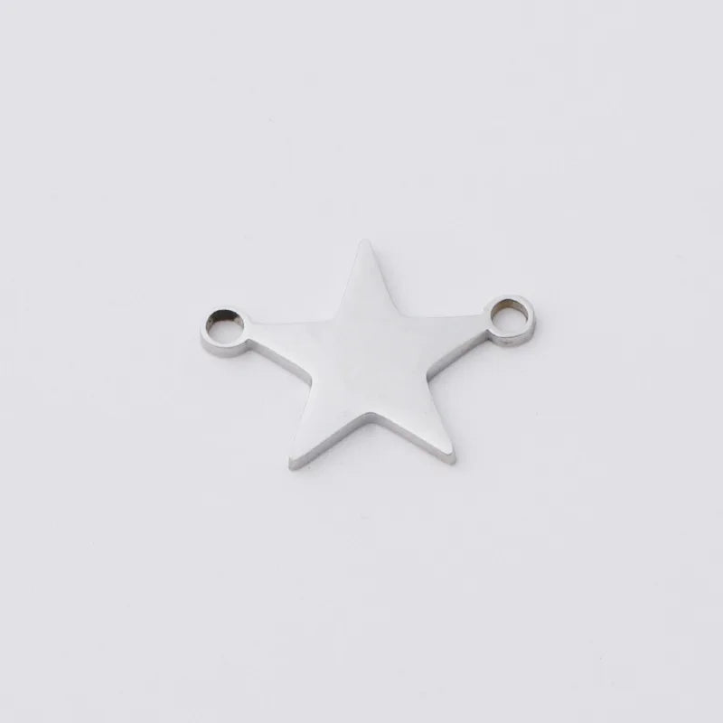 20Pcs Stainless Steel Star Charms for DIY Necklace Keychain Jewelry