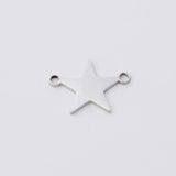 20Pcs Stainless Steel Star Charms for DIY Necklace Keychain Jewelry