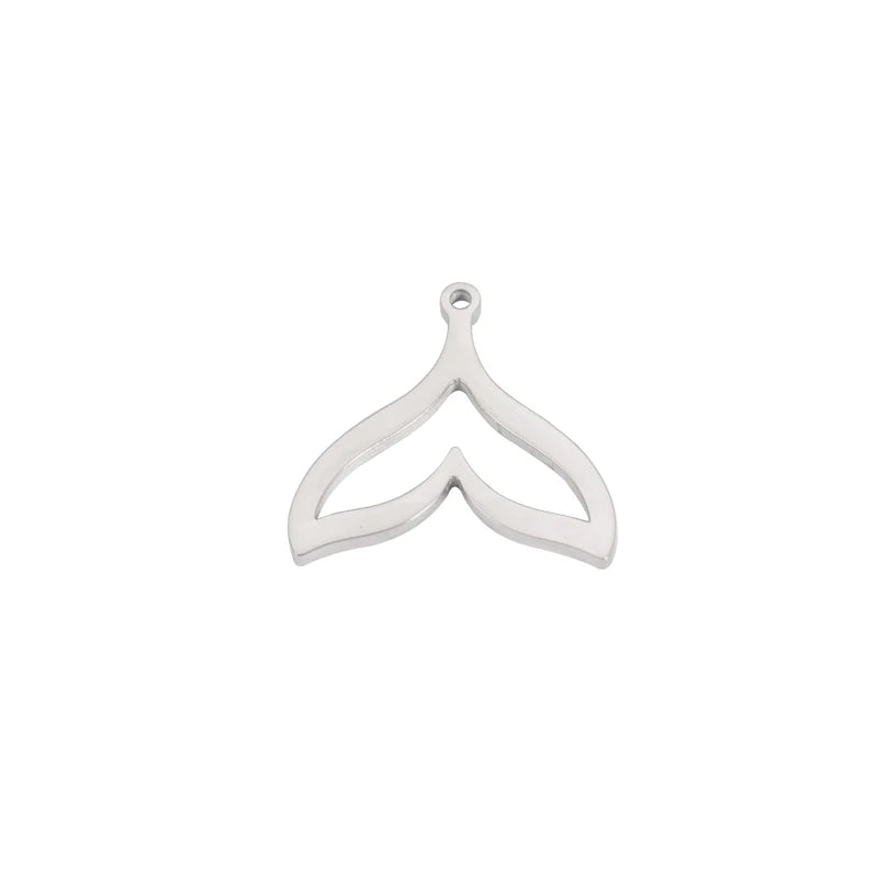 20Pcs 20*19mm Stainless Steel Mermaid Tail Charms for DIY Necklaces