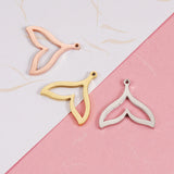 20Pcs 20*19mm Stainless Steel Mermaid Tail Charms for DIY Necklaces