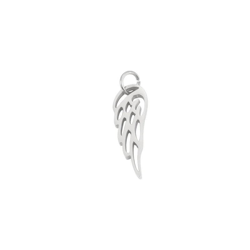 20Pcs Stainless Steel Feather Pendant Charms With Jump Rings