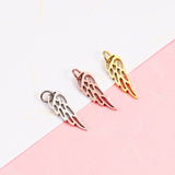 20Pcs Stainless Steel Feather Pendant Charms With Jump Rings