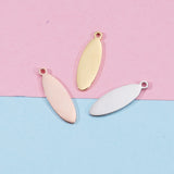 Fnixtar 20Pcs Oval Blank Charms Stainless Steel DIY Jewelry Making