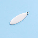 Fnixtar 20Pcs Oval Blank Charms Stainless Steel DIY Jewelry Making