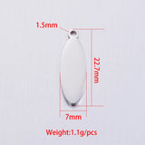 Fnixtar 20Pcs Oval Blank Charms Stainless Steel DIY Jewelry Making