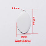 Fnixtar 20Pcs Stainless Steel Oval Charms for DIY Jewelry Making