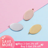 Fnixtar 20Pcs Stainless Steel Oval Charms for DIY Jewelry Making