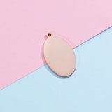 Fnixtar 20Pcs Stainless Steel Oval Charms for DIY Jewelry Making