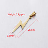 20Pcs Lightning Charms Stainless Steel DIY Necklace Earrings Jewelry Supplies