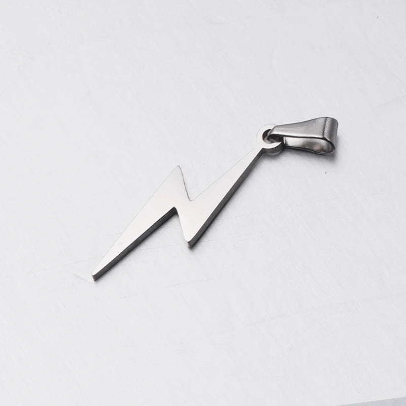20Pcs Lightning Charms Stainless Steel DIY Necklace Earrings Jewelry Supplies