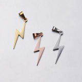 20Pcs Lightning Charms Stainless Steel DIY Necklace Earrings Jewelry Supplies