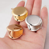 20Pcs 30*27mm Round Locket Charms Stainless Steel DIY Jewelry Making