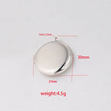 20Pcs 30*27mm Round Locket Charms Stainless Steel DIY Jewelry Making