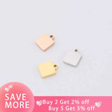 20Pcs 6.5mm Square Stainless Steel Charms for Jewelry Making