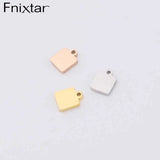 20Pcs 6.5mm Square Stainless Steel Charms for Jewelry Making