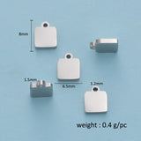 20Pcs 6.5mm Square Stainless Steel Charms for Jewelry Making