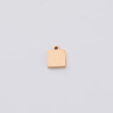 20Pcs 6.5mm Square Stainless Steel Charms for Jewelry Making