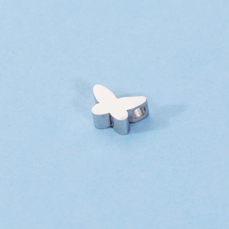 20Pcs 7.5*5mm Butterfly Beads Stainless Steel DIY Jewelry Making