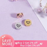 20Pcs 8mm Heart Beads Stainless Steel Spacer Beads DIY Necklaces Bracelets