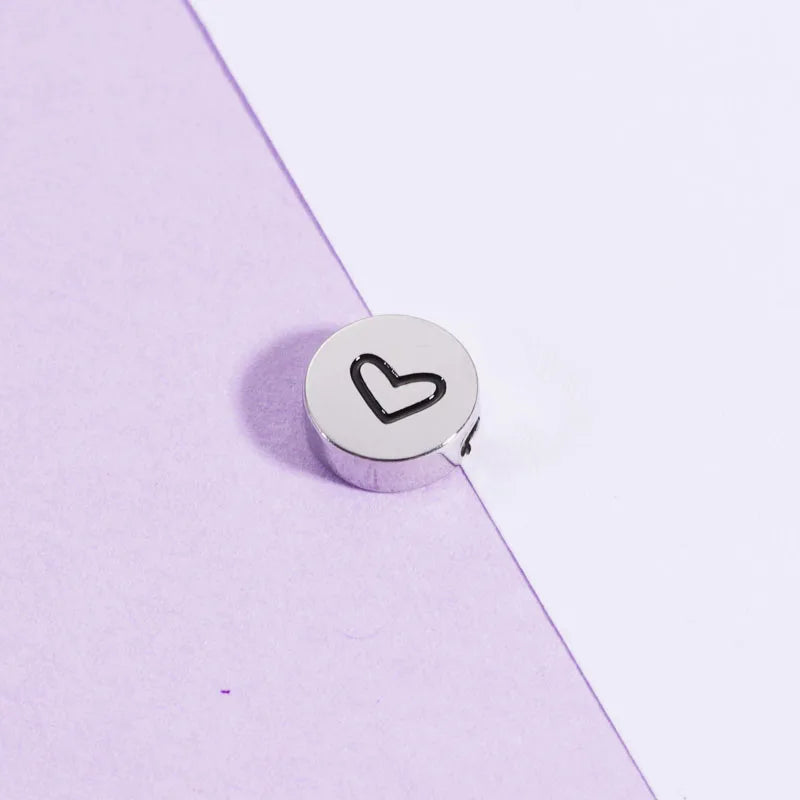 20Pcs 8mm Heart Beads Stainless Steel Spacer Beads DIY Necklaces Bracelets