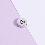 20Pcs 8mm Heart Beads Stainless Steel Spacer Beads DIY Necklaces Bracelets
