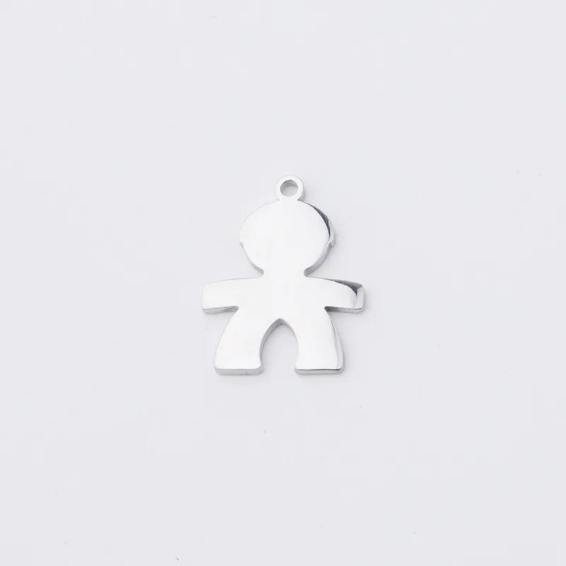Fnixtar 20Pcs Stainless Steel Charms for DIY Pendant Family Jewelry