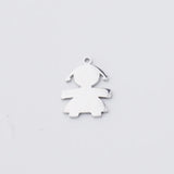 Fnixtar 20Pcs Stainless Steel Charms for DIY Pendant Family Jewelry