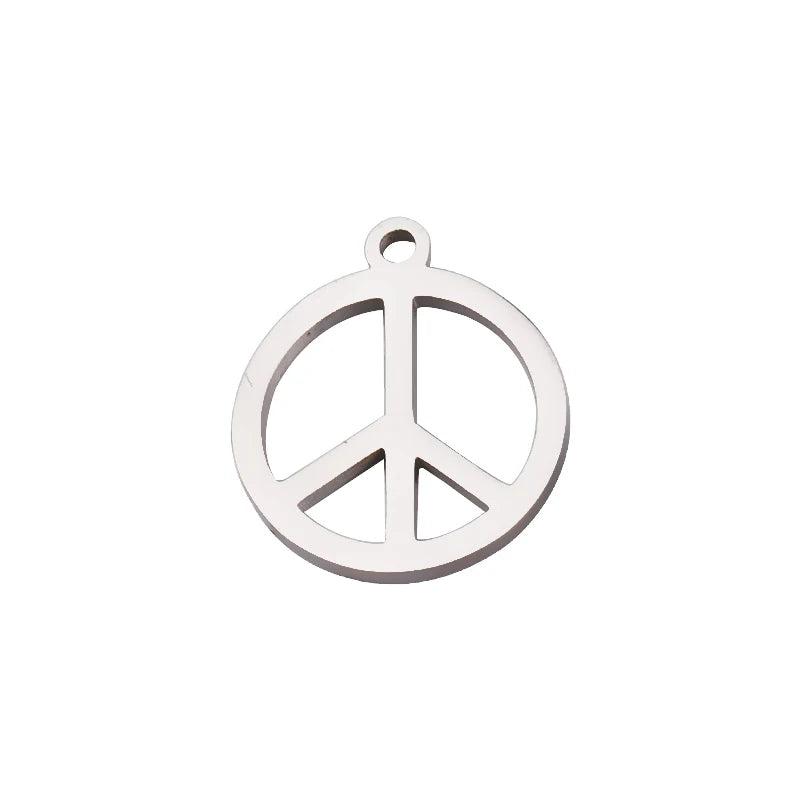 20Pcs Stainless Steel Peace Charms for Jewelry Making