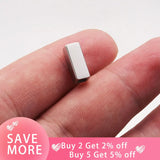 20Pcs 12*5mm Stainless Steel Strip Tube Charms DIY Jewelry Making