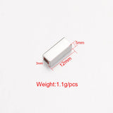 20Pcs 12*5mm Stainless Steel Strip Tube Charms DIY Jewelry Making