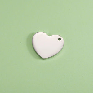 20Pcs 19*17mm Heart Charms Stainless Steel For DIY Necklace Earrings Keychain