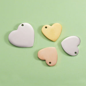 20Pcs 19*17mm Heart Charms Stainless Steel For DIY Necklace Earrings Keychain