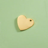 20Pcs 19*17mm Heart Charms Stainless Steel For DIY Necklace Earrings Keychain