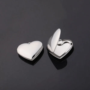 20Pcs 28mm Heart Photo Locket Charms for Necklaces DIY Jewelry Finding