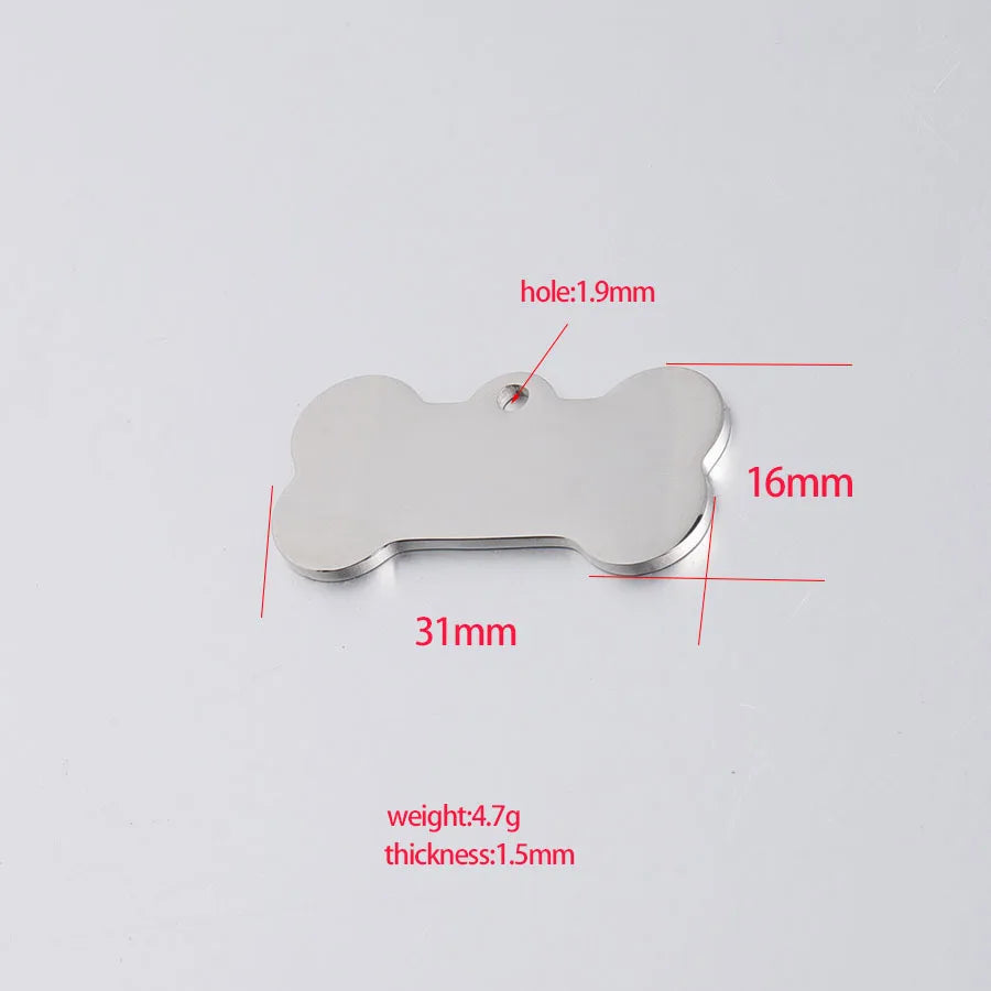 20Pcs 31*16mm Stainless Steel Dog Bone Charms