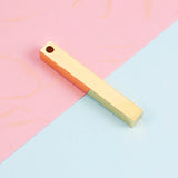 20Pcs 6*45mm Stainless Steel 3D Stamping Bar Blank Charms DIY Jewelry