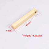 20Pcs 6*45mm Stainless Steel 3D Stamping Bar Blank Charms DIY Jewelry