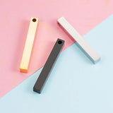 20Pcs 6*45mm Stainless Steel 3D Stamping Bar Blank Charms DIY Jewelry