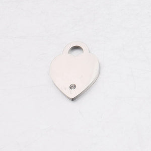 20Pcs Peach Rhinestone Heart Charms Stainless Steel For DIY Necklace Earrings