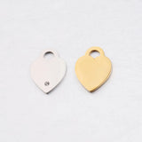 20Pcs Peach Rhinestone Heart Charms Stainless Steel For DIY Necklace Earrings