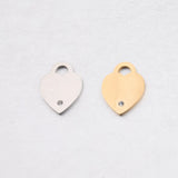 20Pcs Peach Rhinestone Heart Charms Stainless Steel For DIY Necklace Earrings