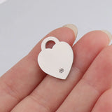 20Pcs Peach Rhinestone Heart Charms Stainless Steel For DIY Necklace Earrings